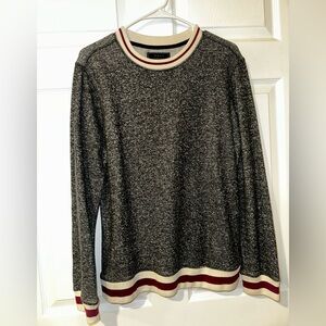 21men Black and Cream Crewneck Sweater